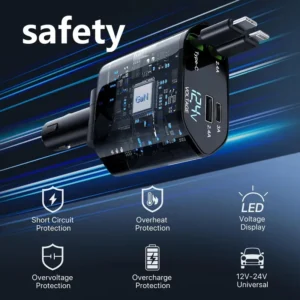 ⚡🚗 4-in-1 Fast Car Charger 🔌📱